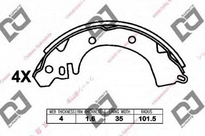 DJ PARTS bs1351 -  Комплект тормозных колодок